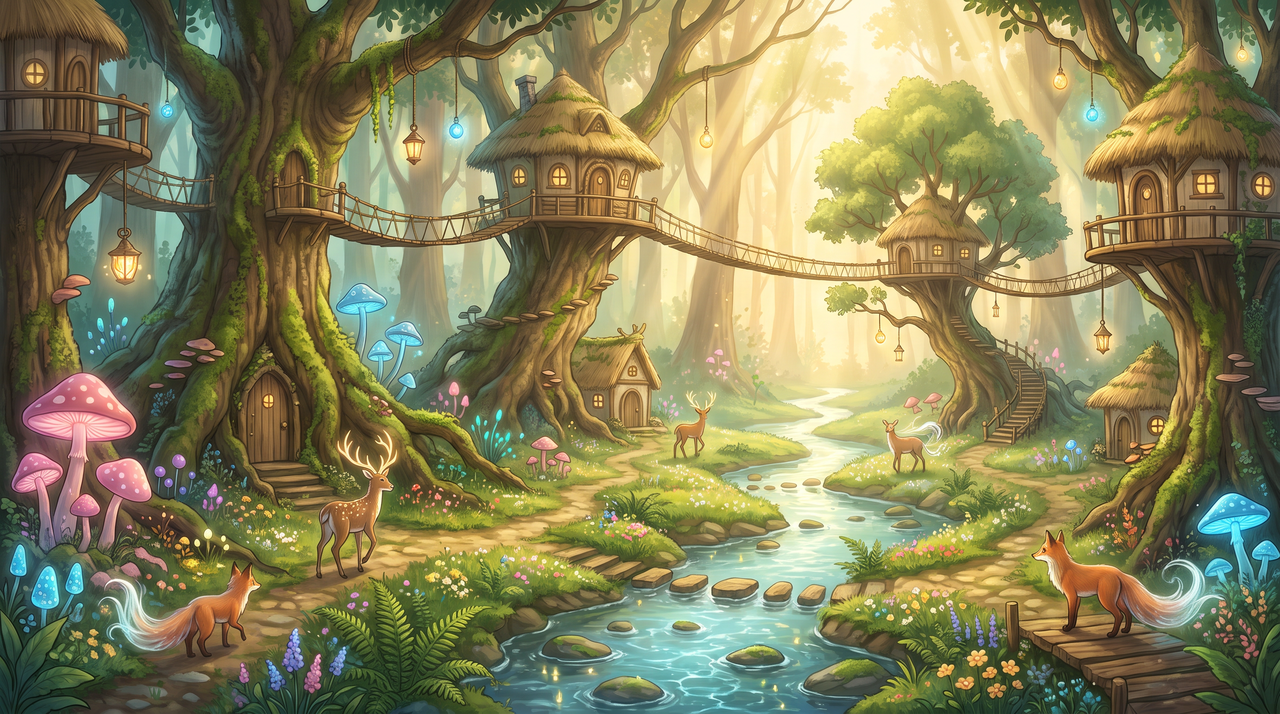 Un village forestier enchanté