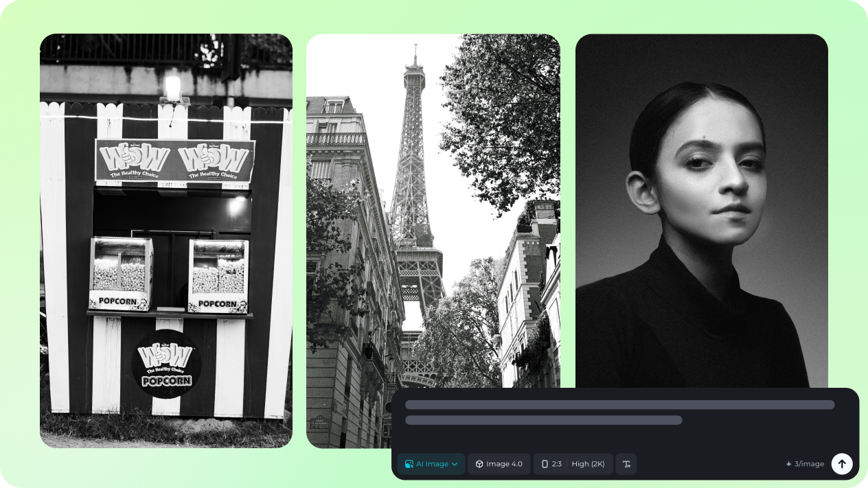 black and white portraits with text