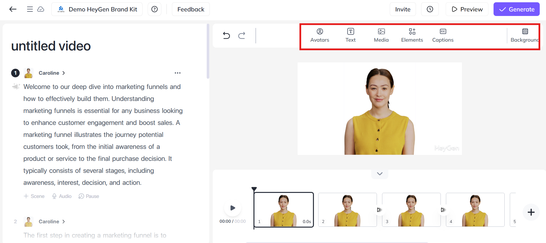 Choose avatar and customize visuals