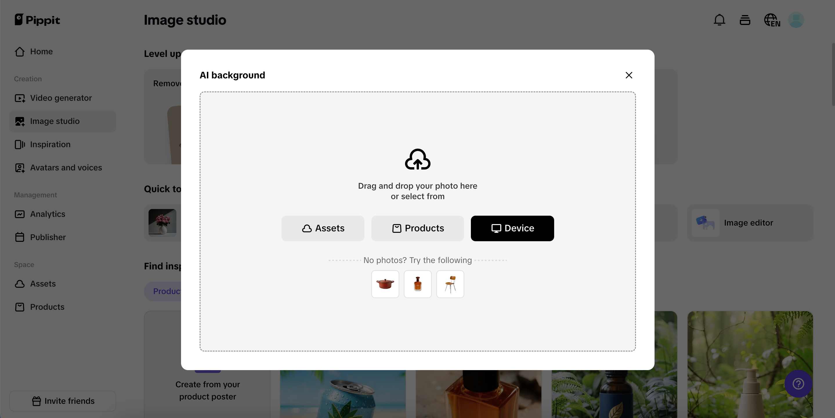 I-upload ang larawan ng iyong produkto