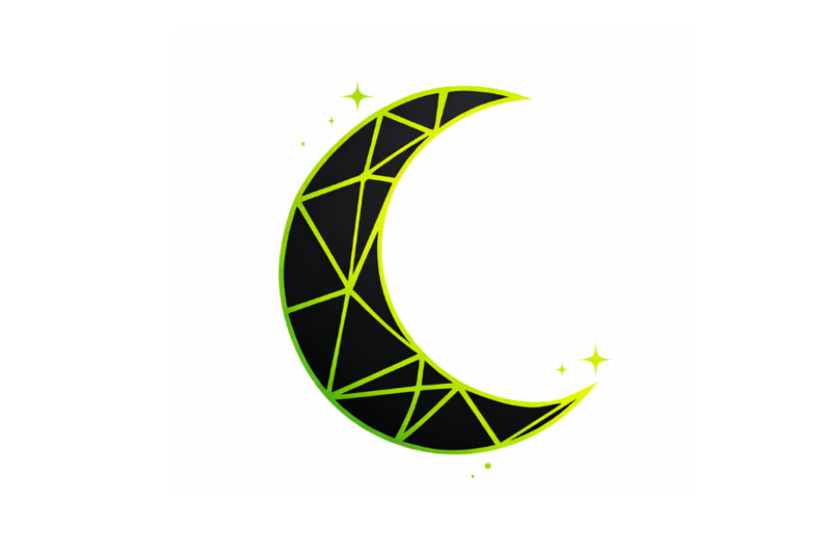 기하학적 달 아이콘 로고 디자인