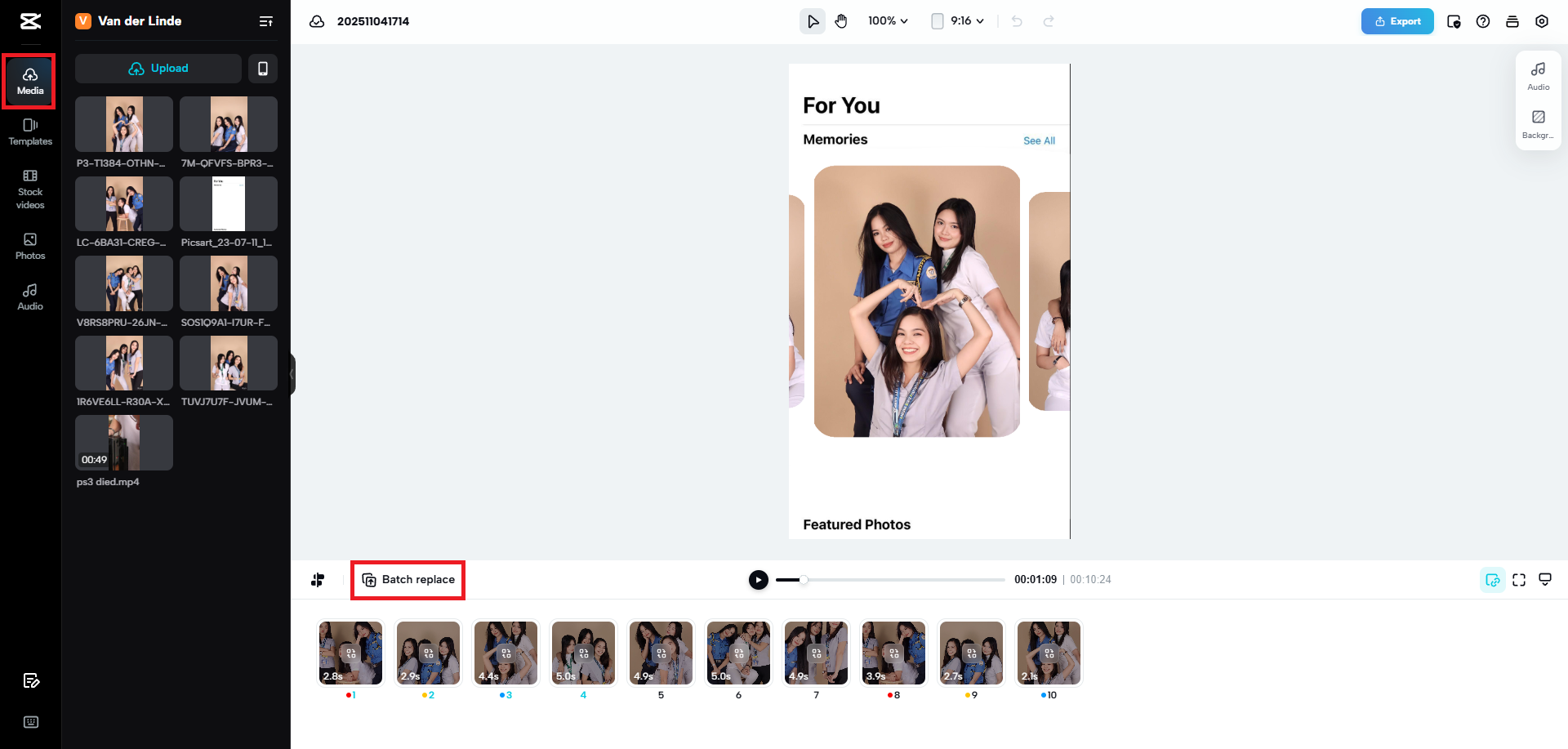 Use your own images for a slideshow