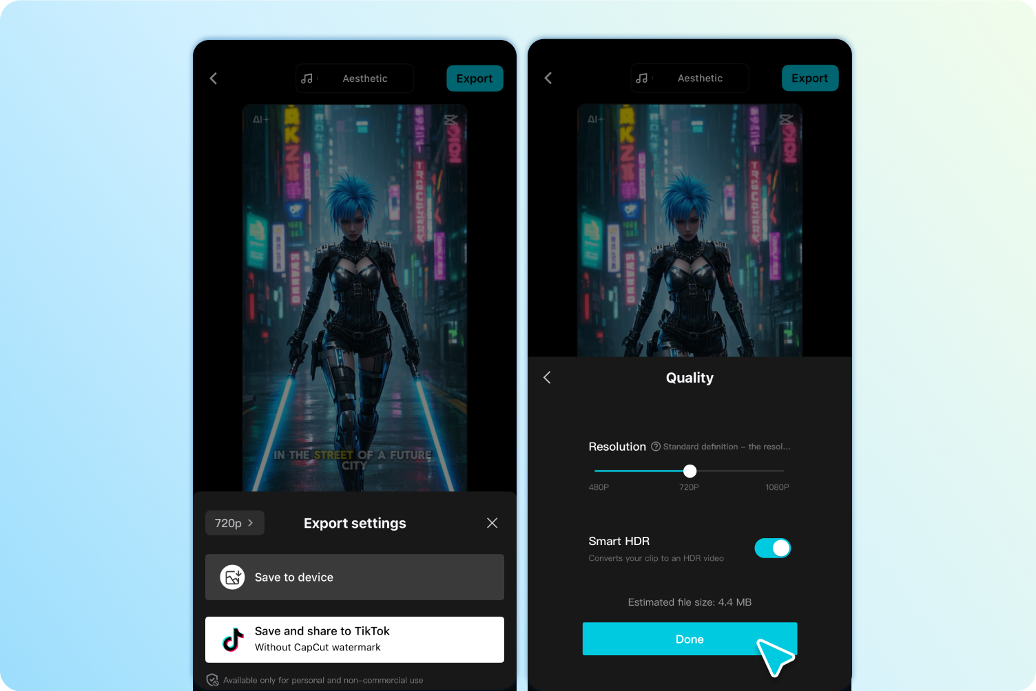 Exportar e publicar o vídeo