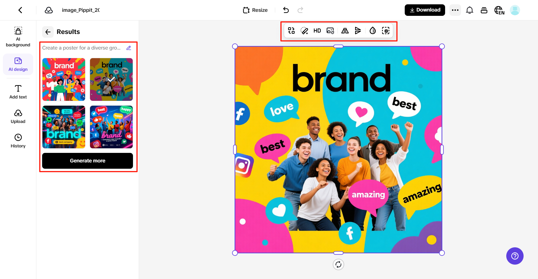 Selecione e edite seu pôster preferido