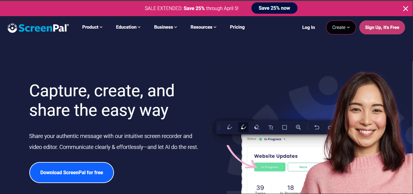 ScreenPal - a user-friendly HD screen recorder for PC free download