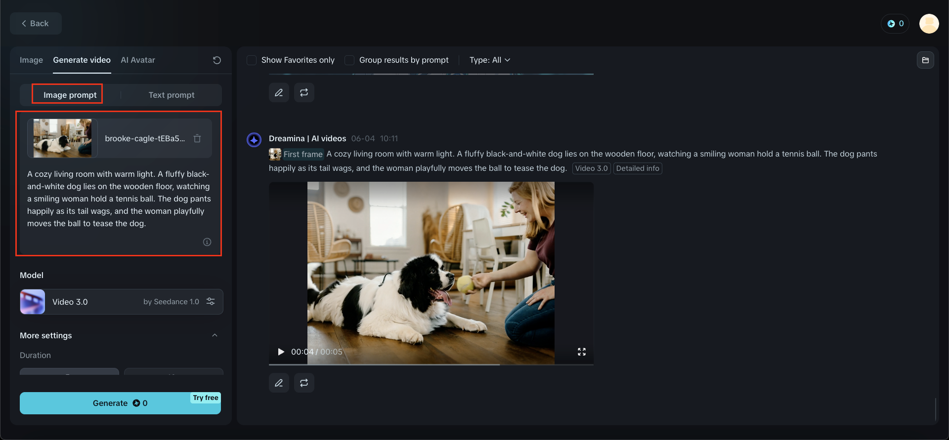Dreamina: Video oluştur