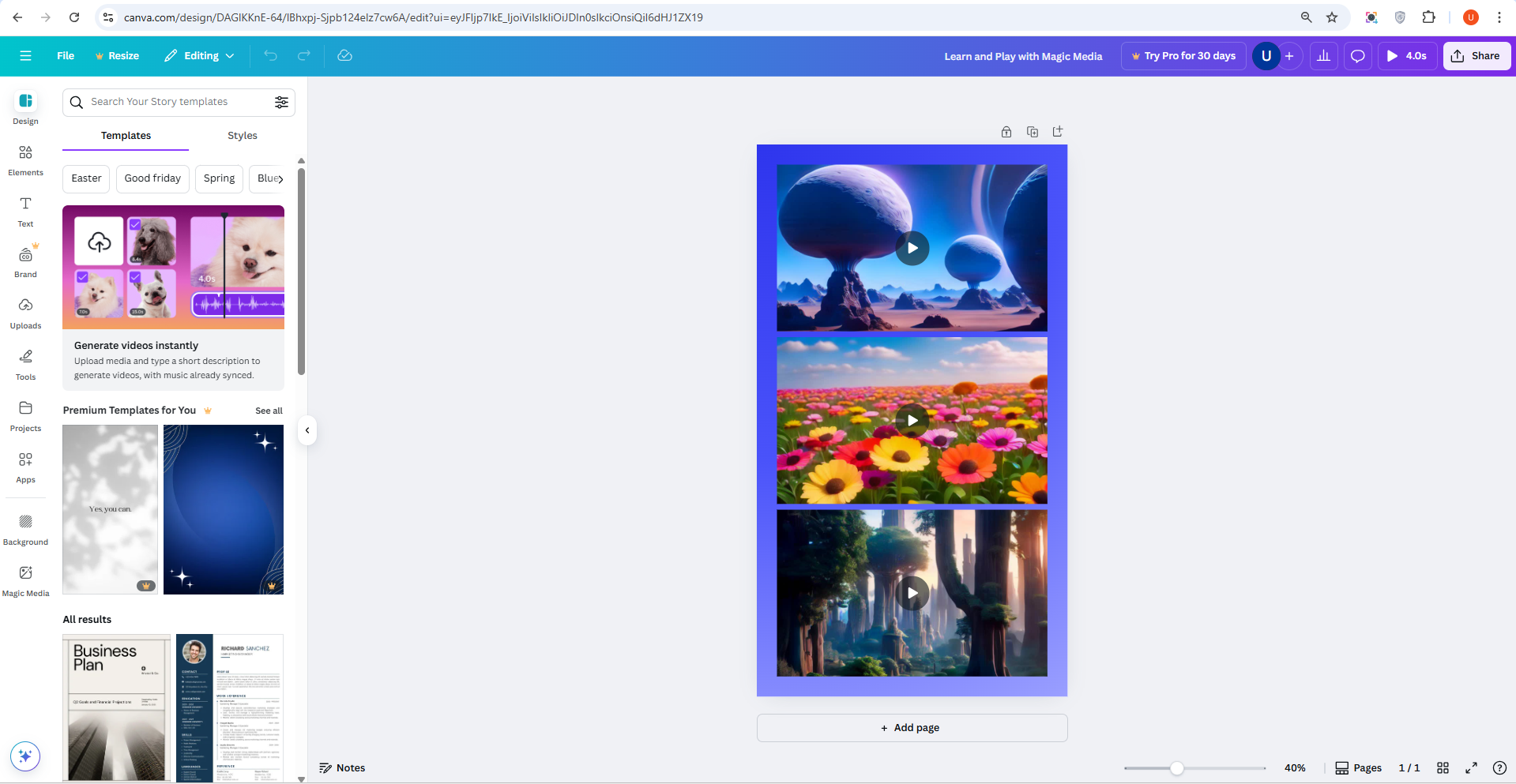 Opening Canva's website on a desktop