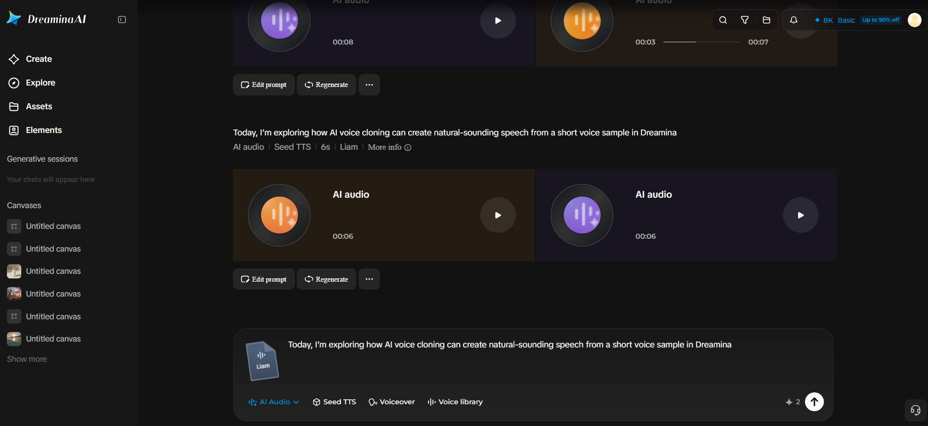 Generate and customize the AI voice