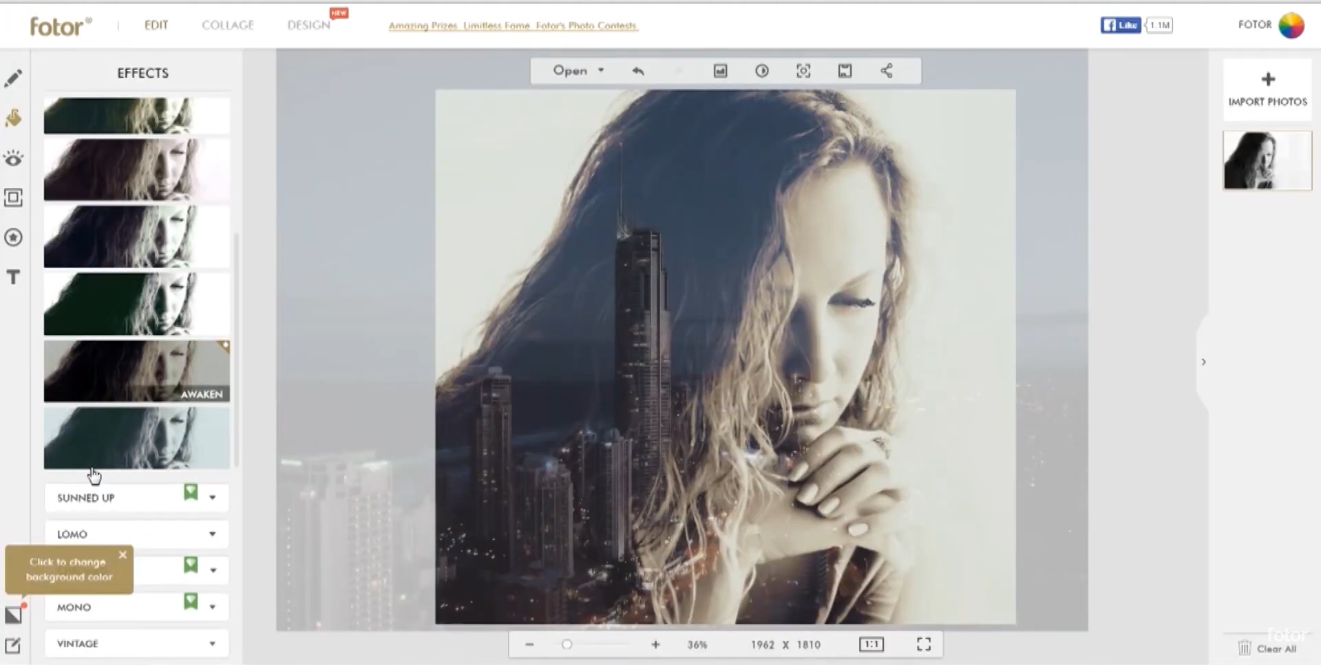 Fotor - a platform for creating the best double exposure images