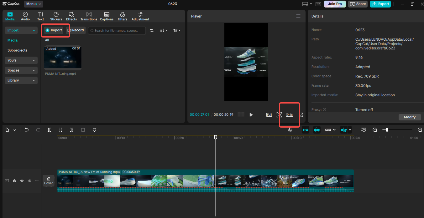 Mengimpor video dalam CapCut