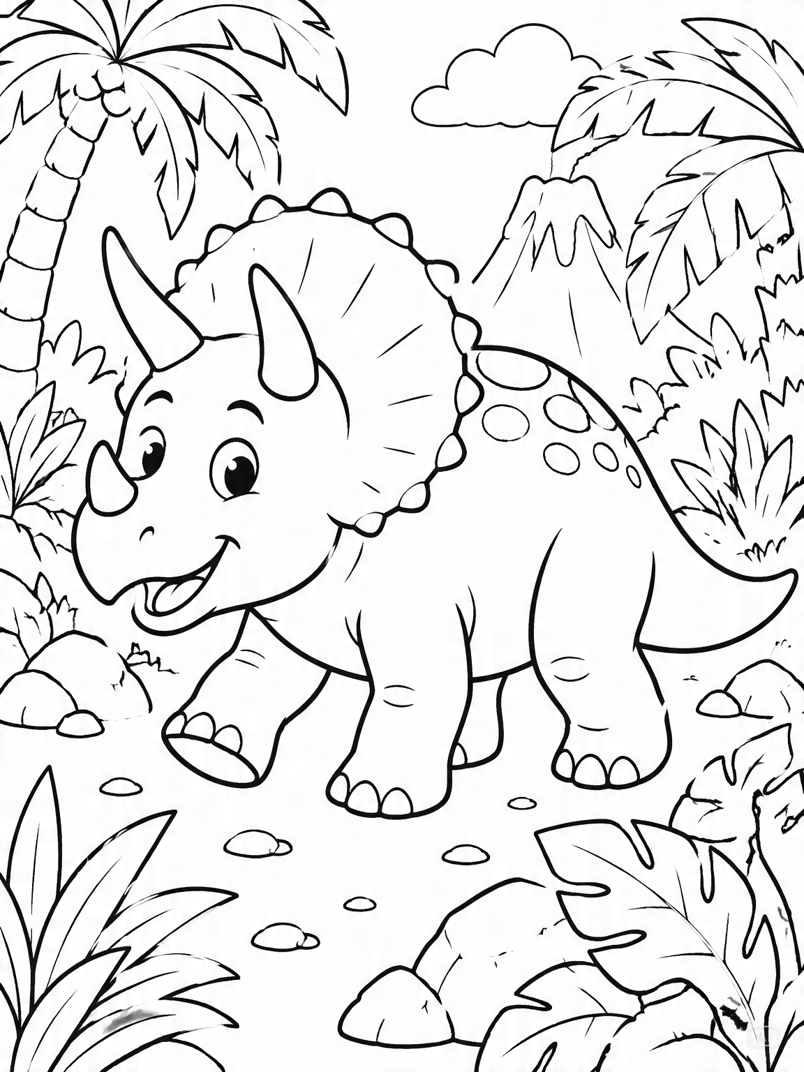 Dinosaur coloring page generated by Pippit