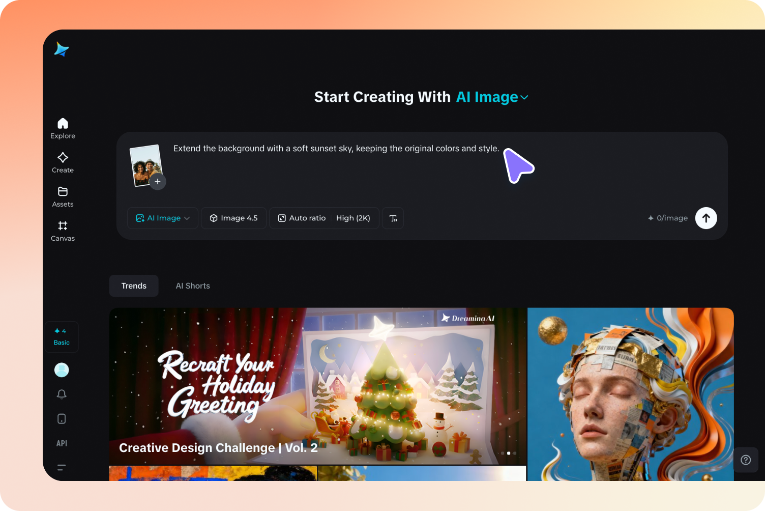 Upload an image and write a prompt