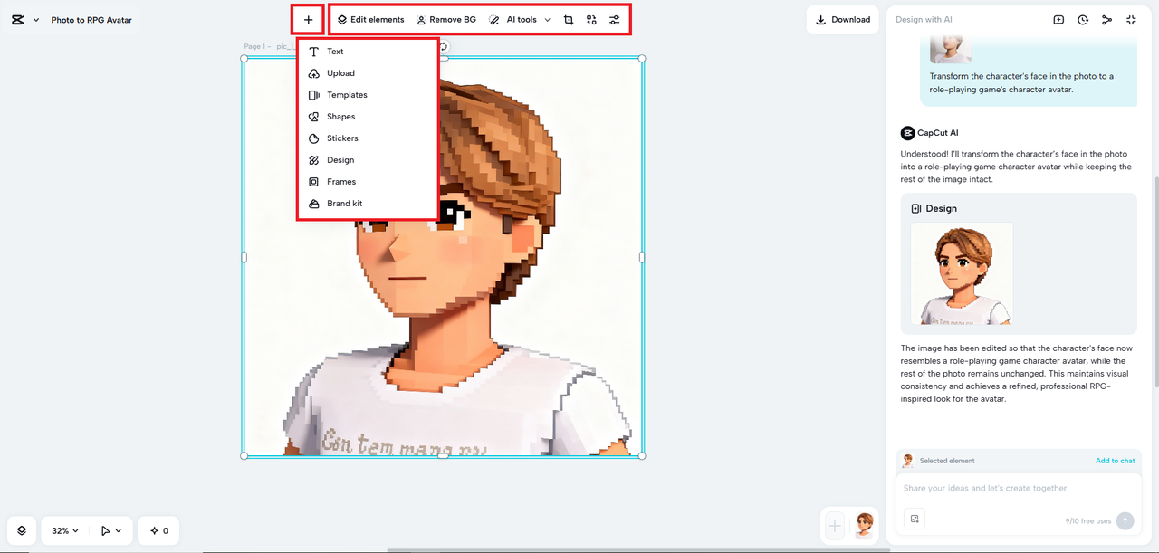 Manually customize your avatar