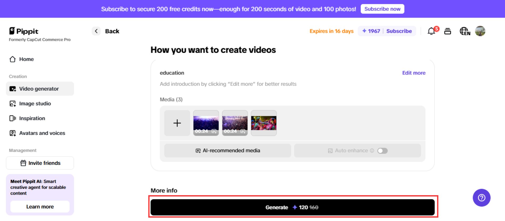 Generate your distance education video