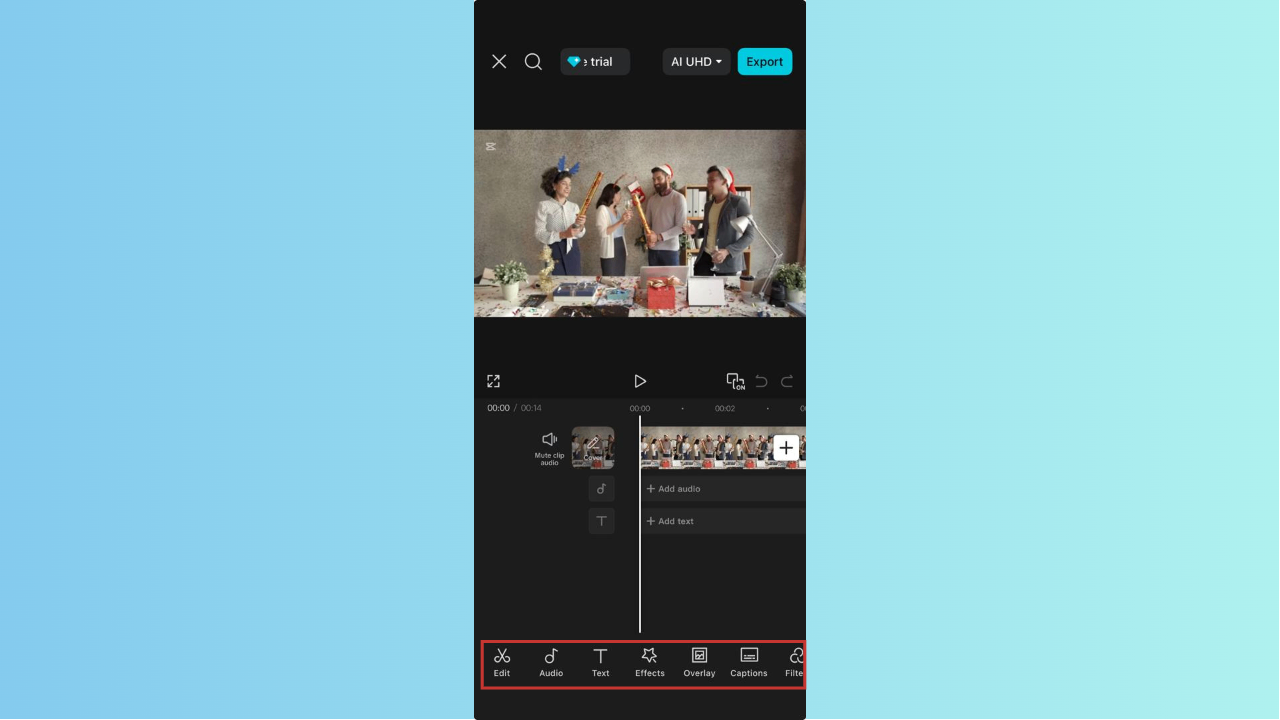 add effects and festive overlays