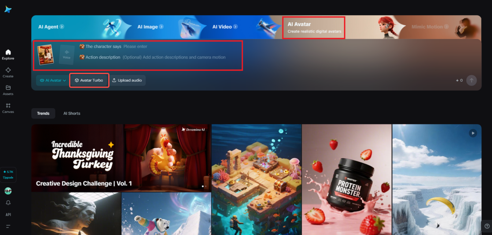 Upload your character image