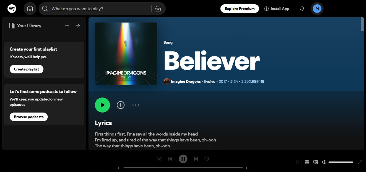 A Believer felülete - minden idők legtöbb Spotify-streamje