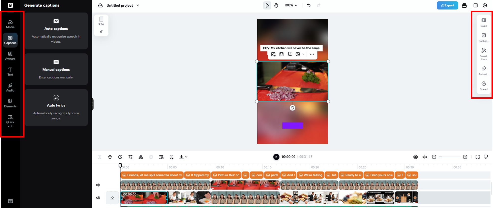 Ferramentas avançadas de edição de vídeo