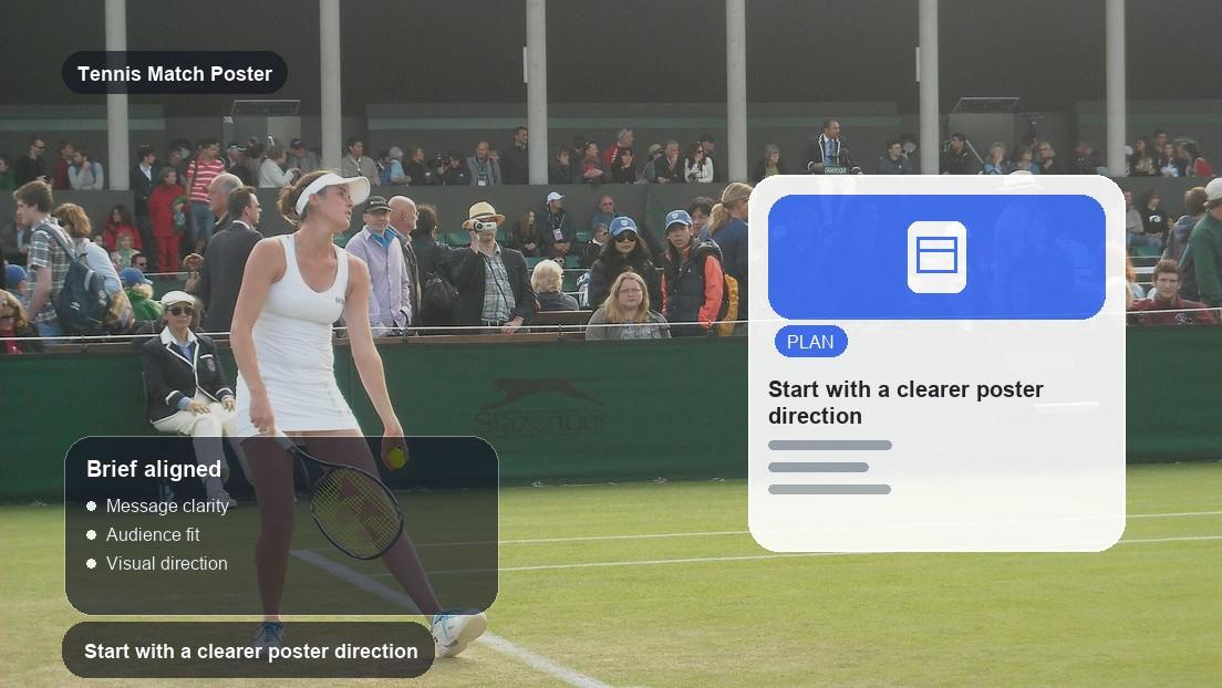 Tennis Match Poster Maker realistic image for start with a clearer poster direction