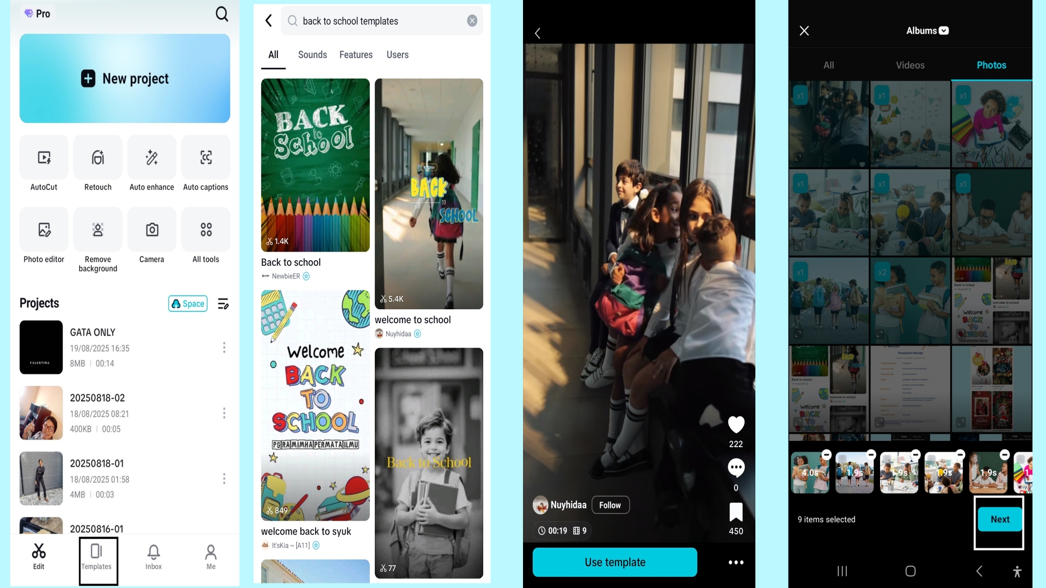Access templates and choose your back-to-school theme