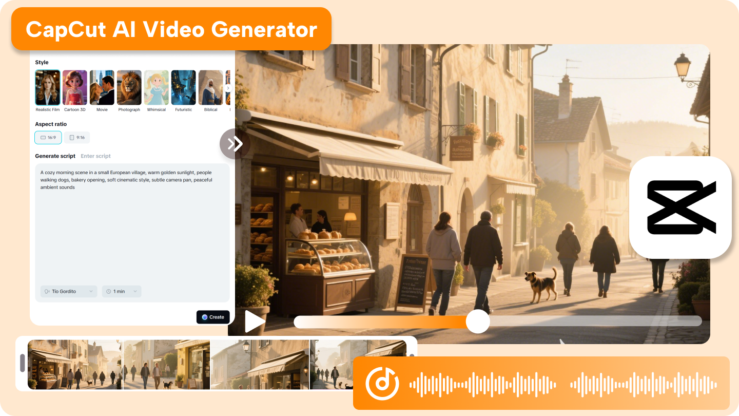 Gerador de vídeo capcut ai