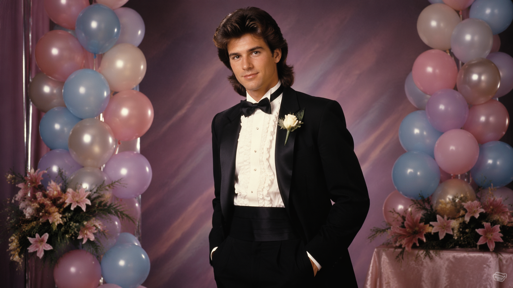 Dreamina 1980s Prom Photo Filter prompt Beispiel 2: Retro Dance Portrait