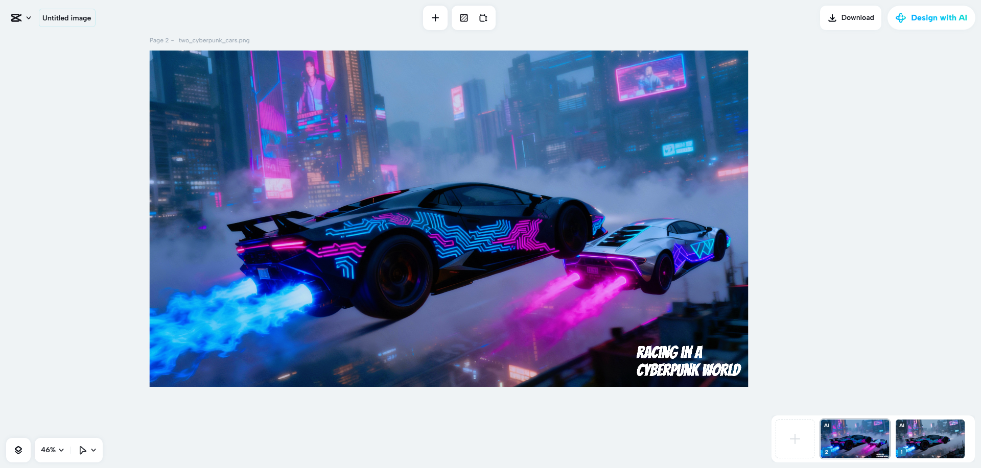 CapCut Web's AI design interface