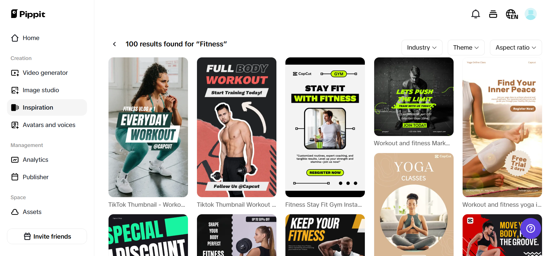 Fitness templates