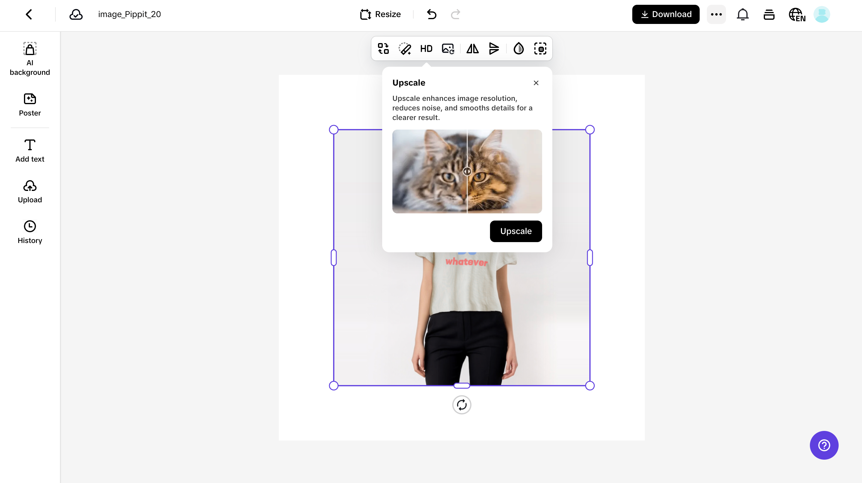 Pippit image upscaler