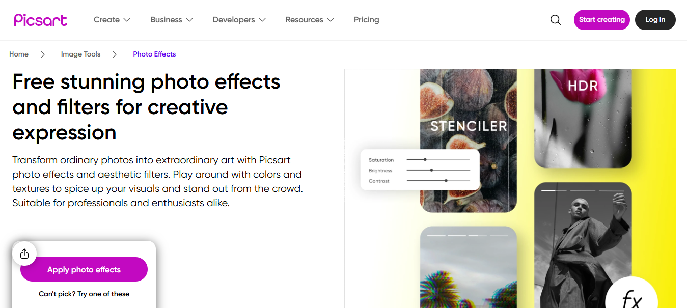 Picsart online photo editor filters