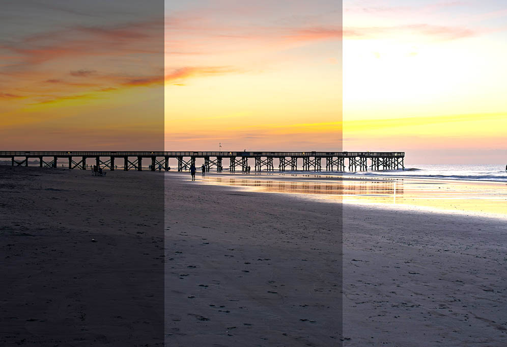 Multiple bracketed shots with different exposures