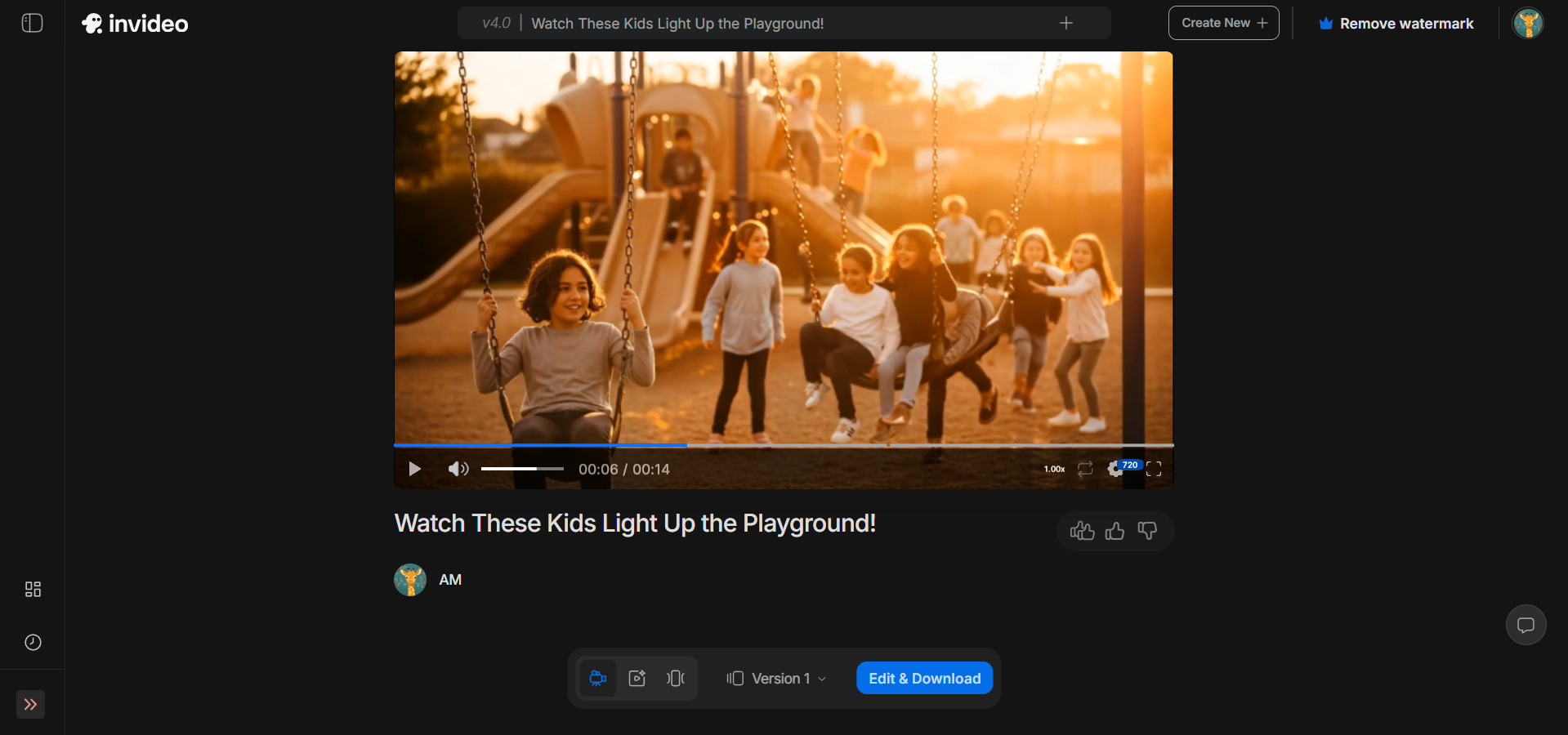 Invideo AI interface