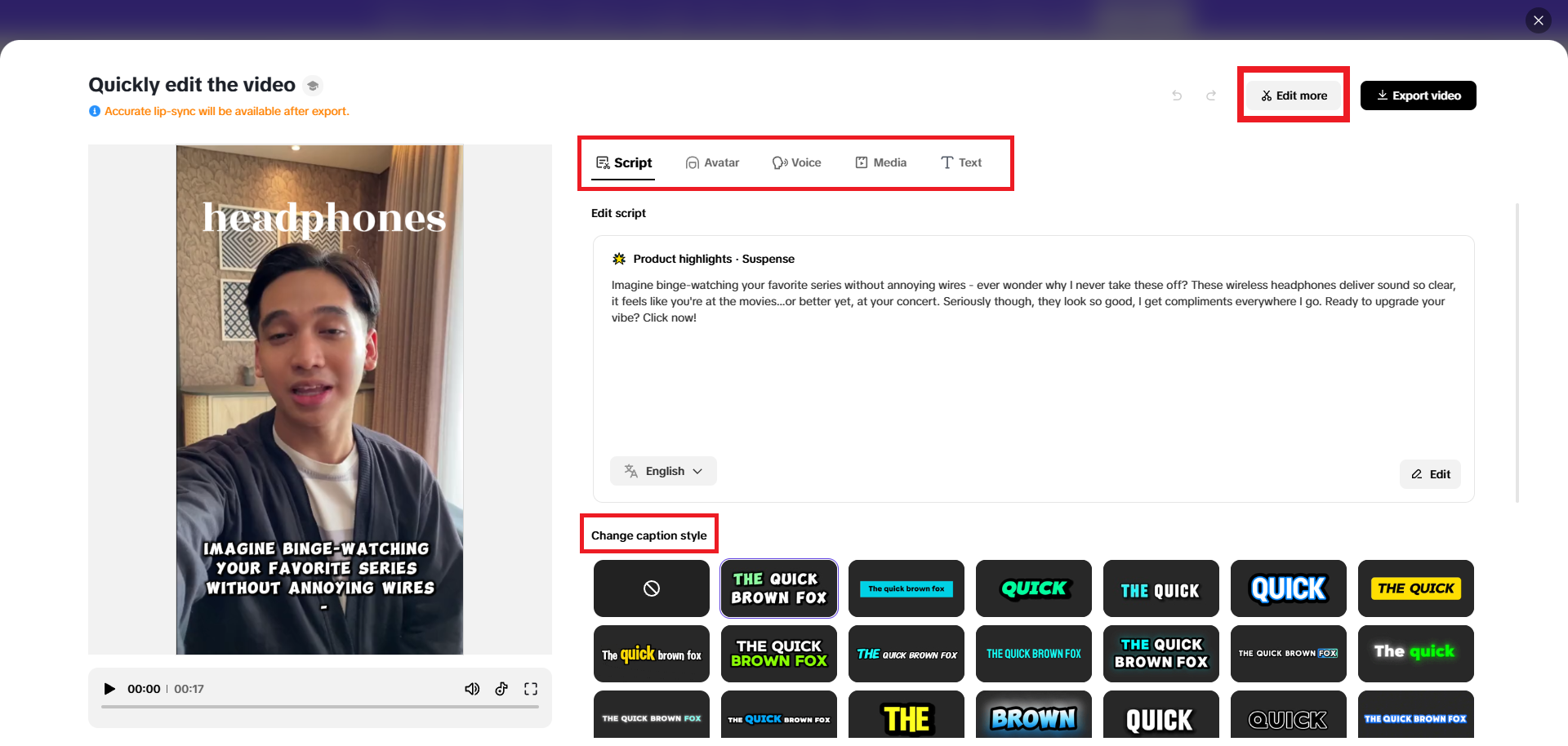 Perform any quick changes