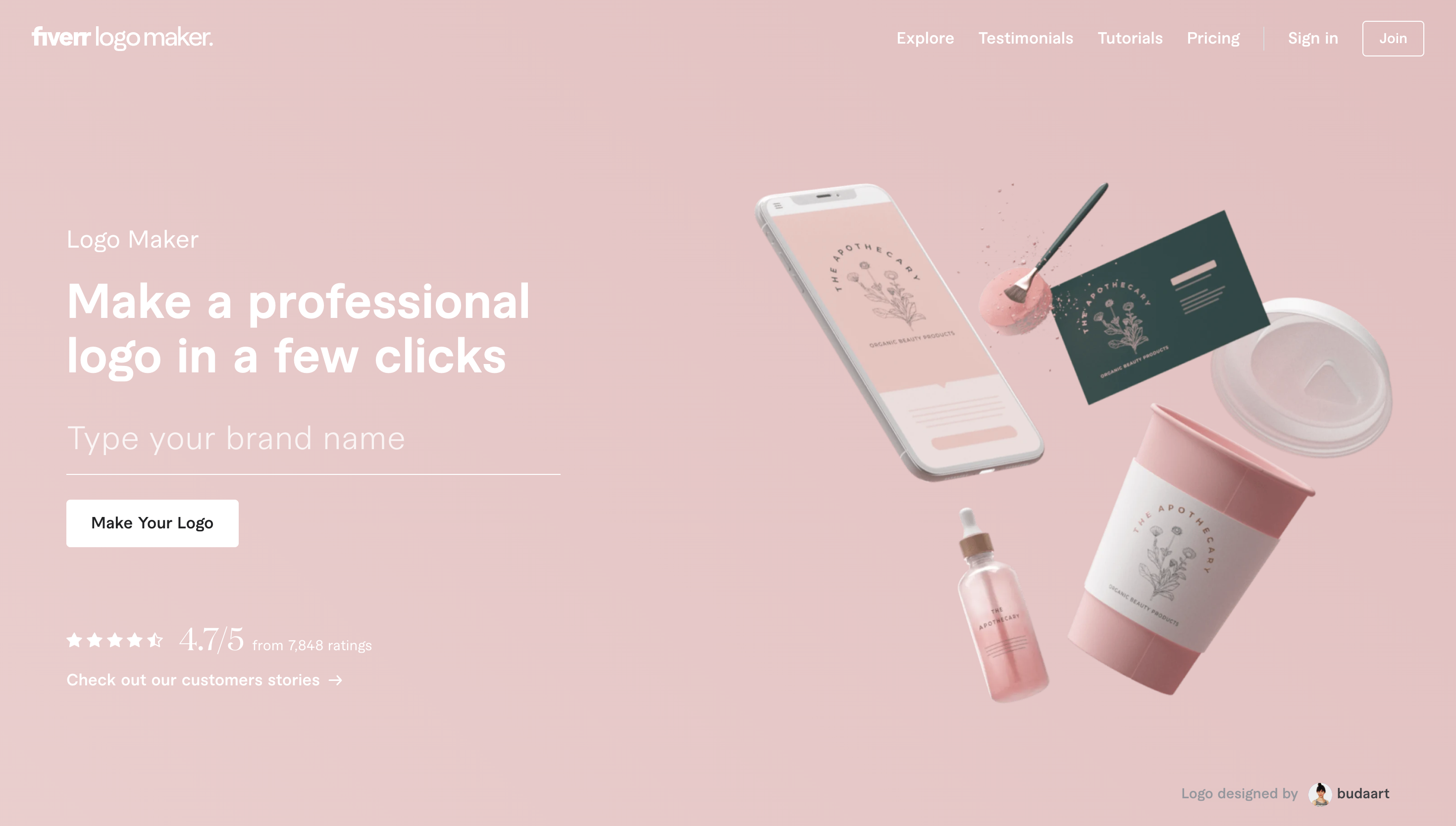 Interfața Fiverr Logo Maker