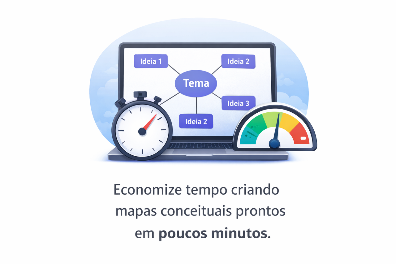 economize tempo criando mapas conceituais prontos em poucos minutos