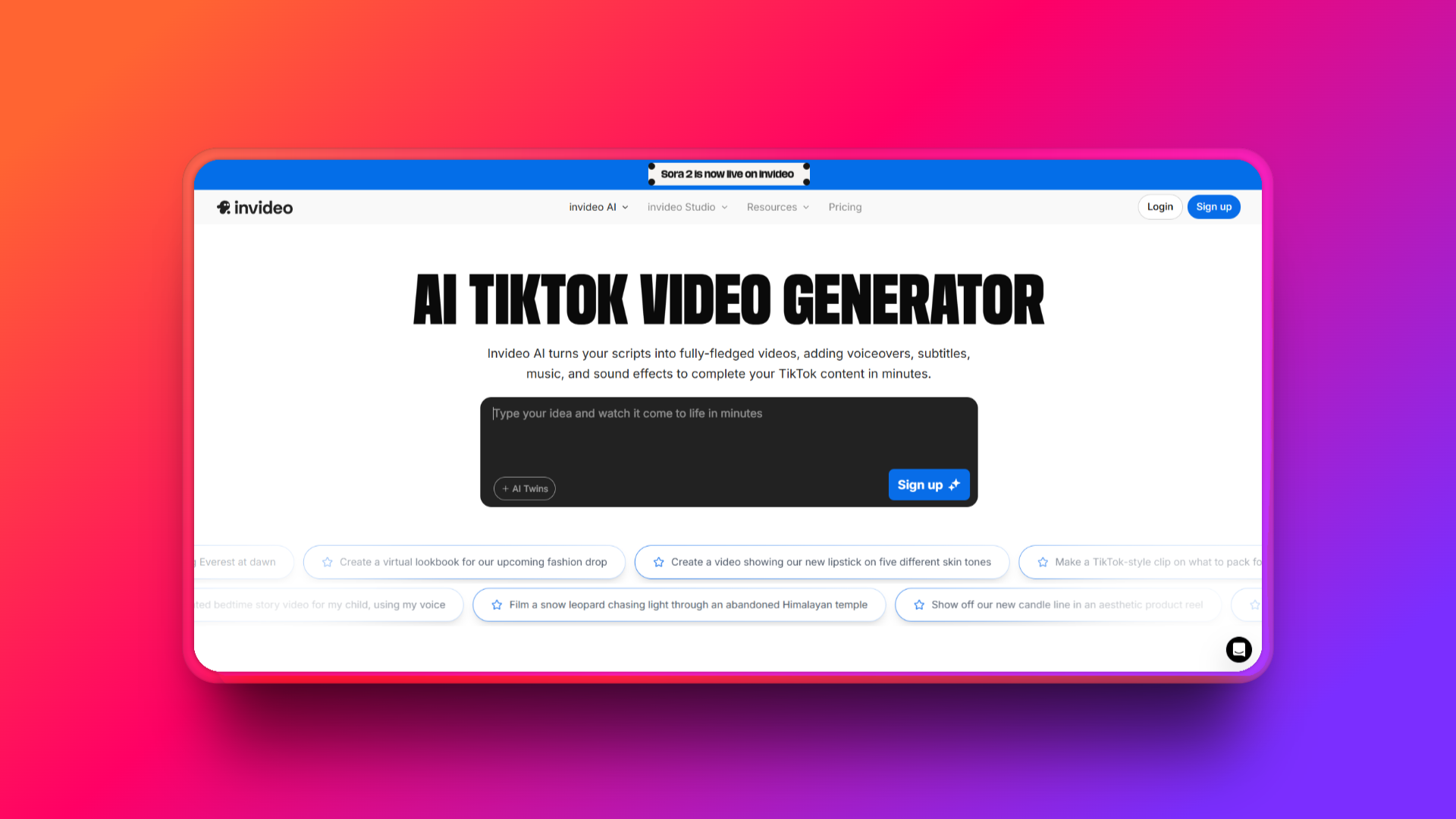InVideo's TikTok video editor