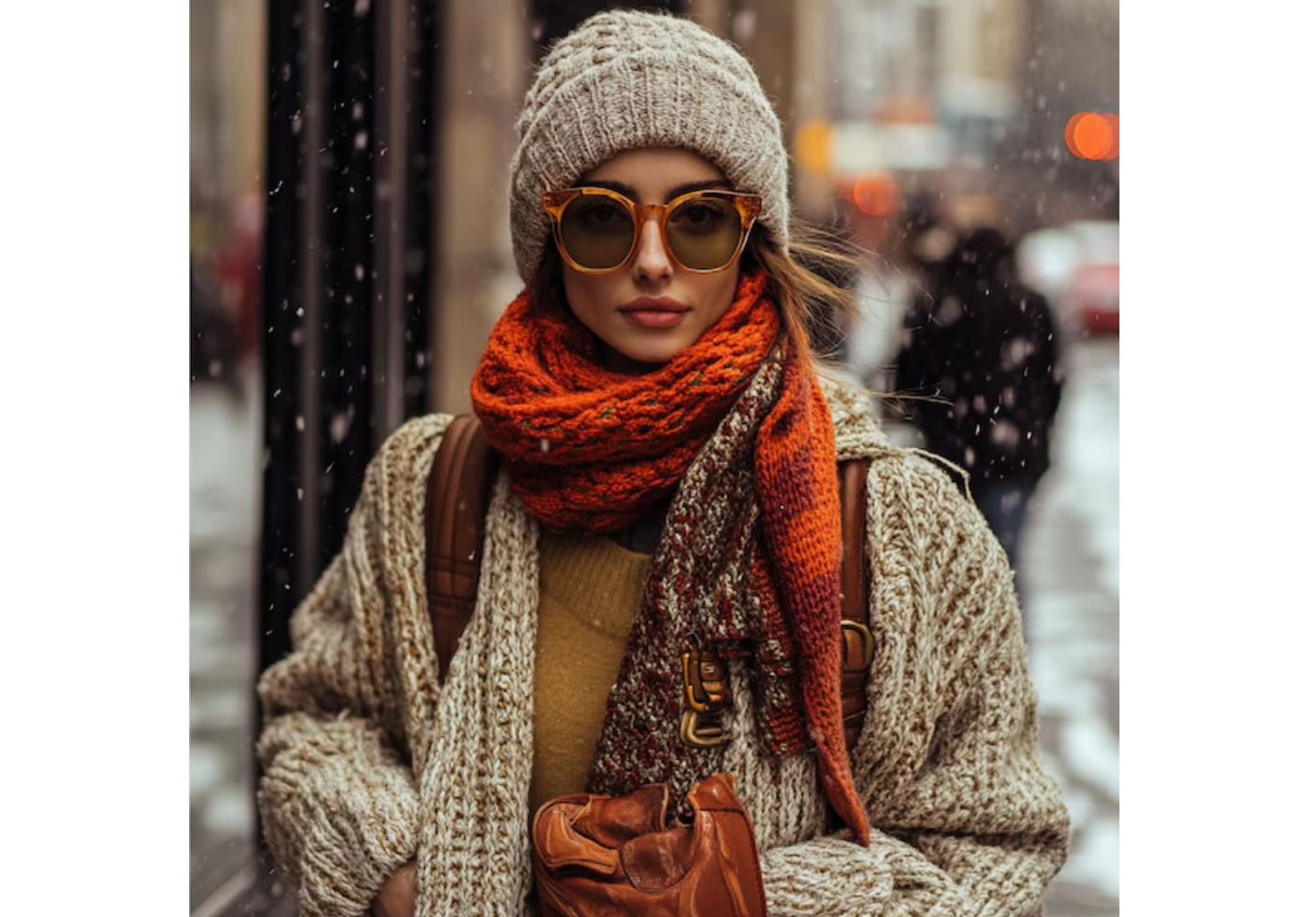 AI clothing model in layered winter clothes