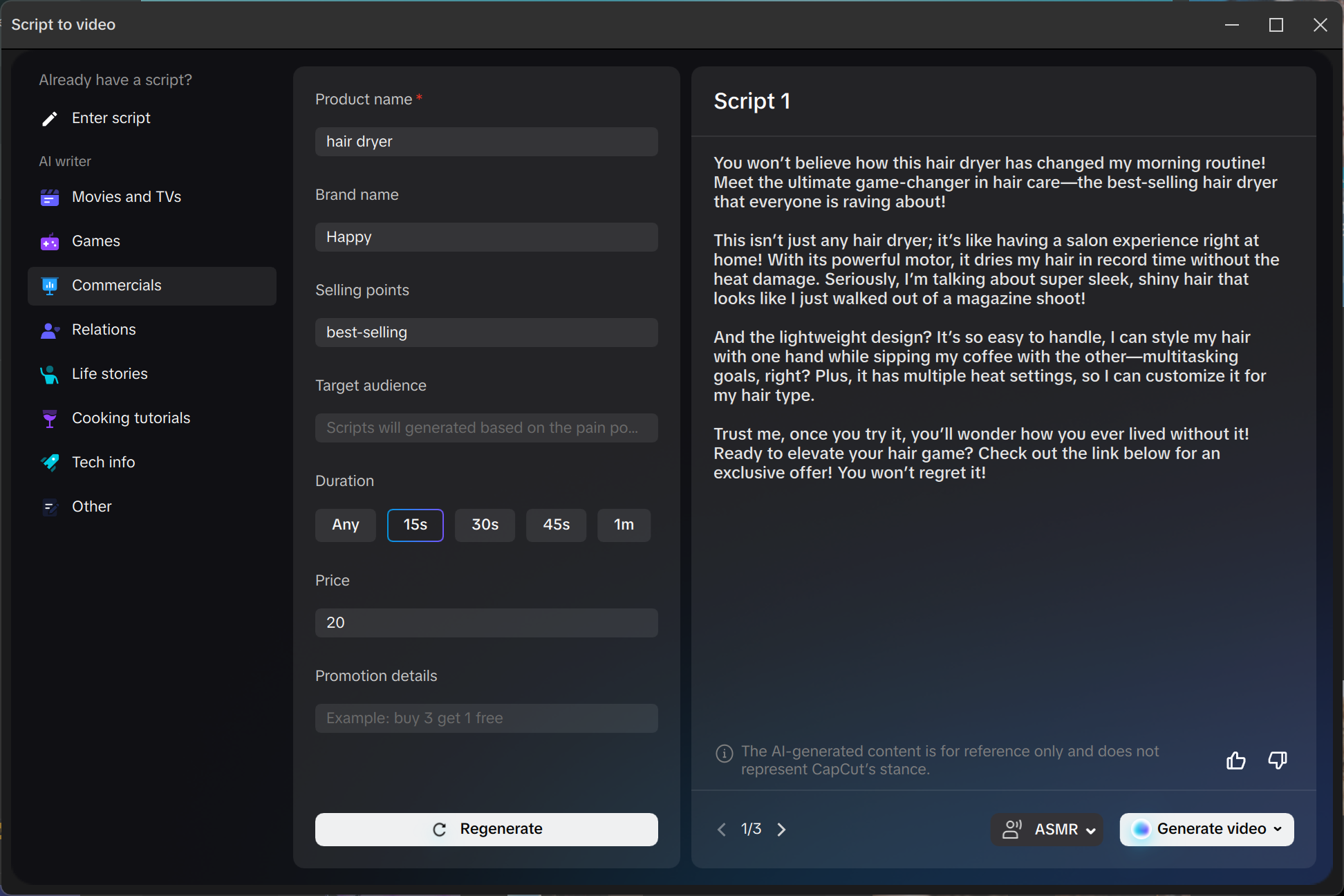 Upload your movie quotes and get complete video with voiceover and visuals