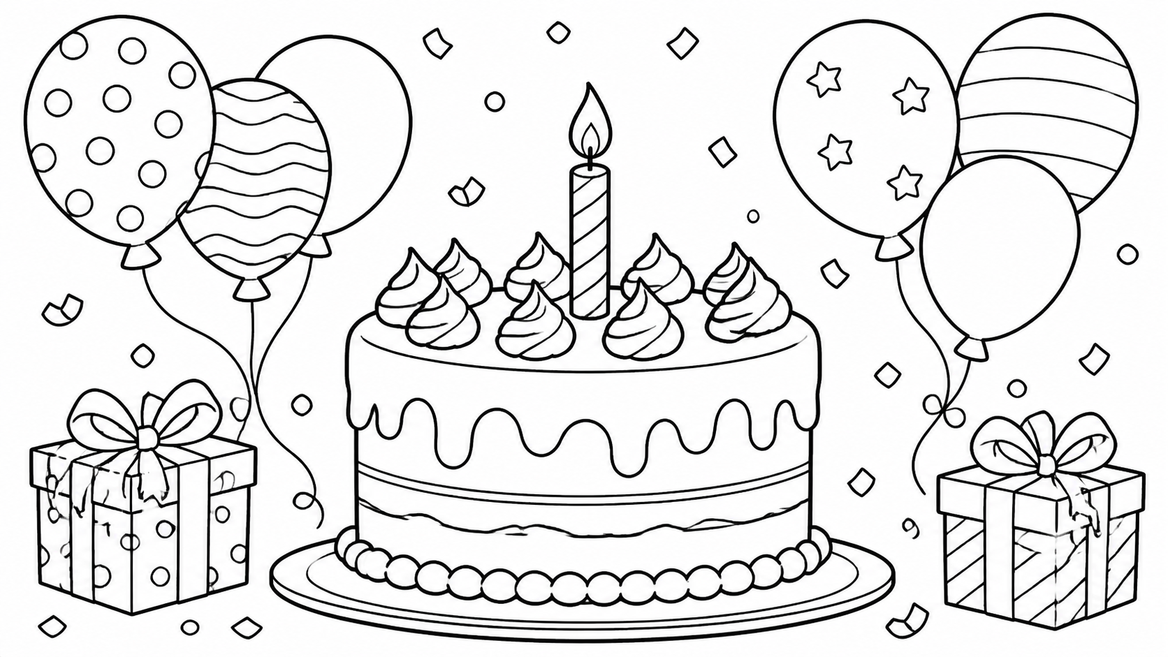 Happy Birthday Coloring Page Maker original Dreamina visual