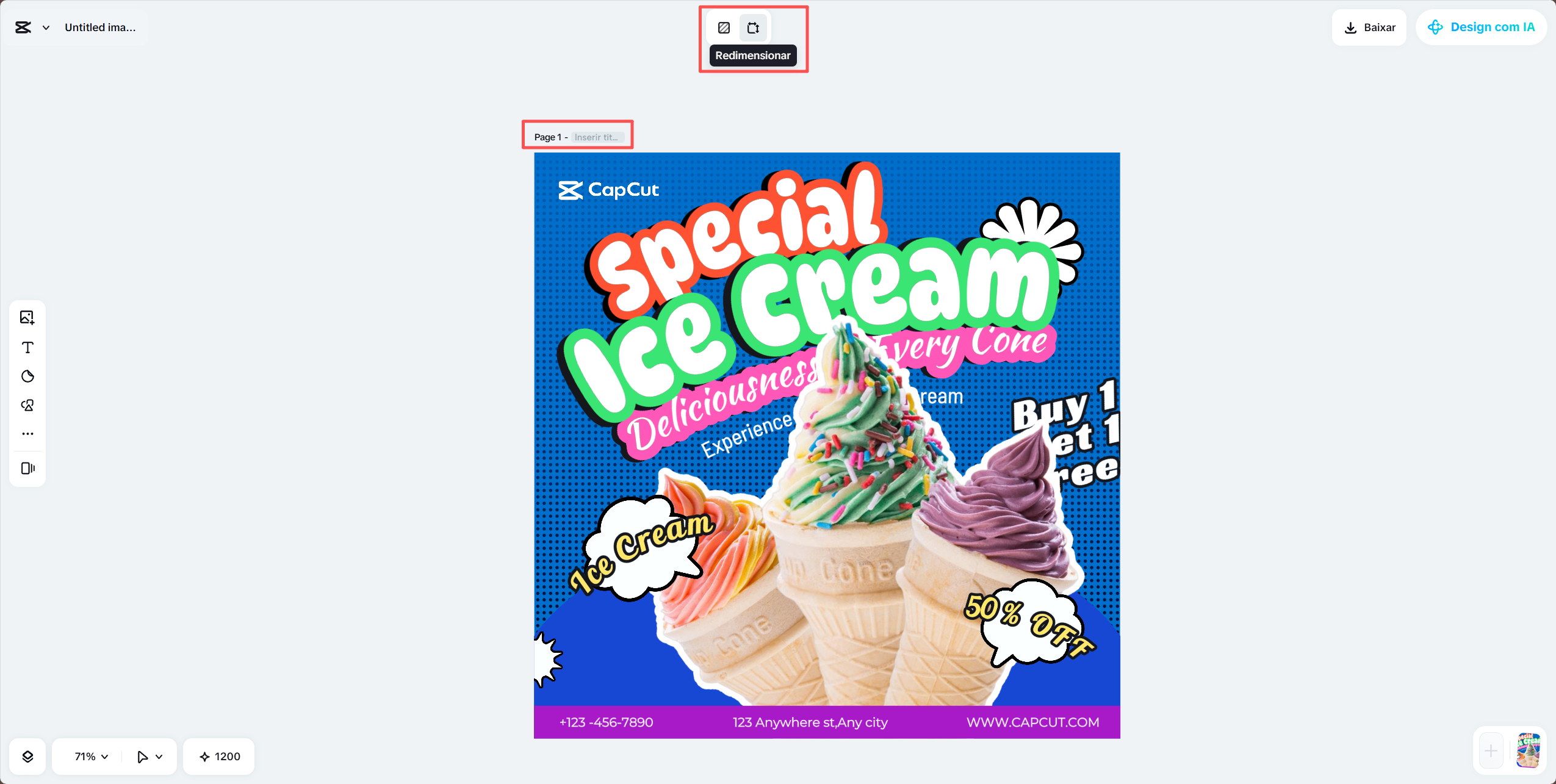 Redimensionar ou diminuir a imagem