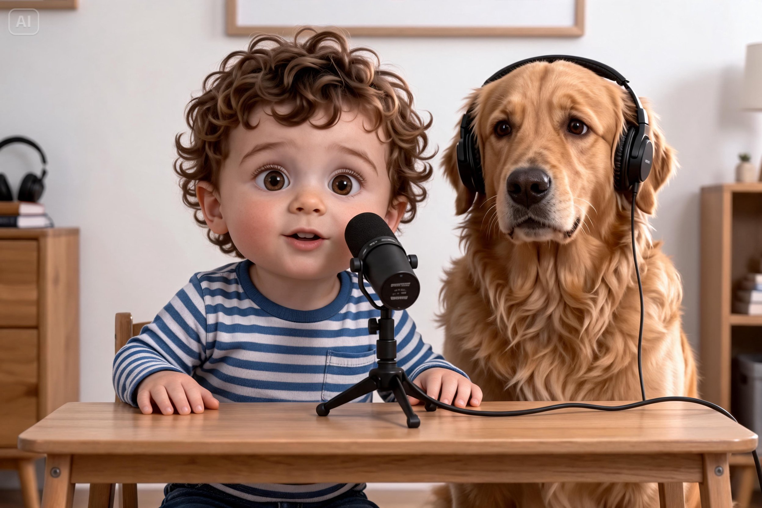 podcast hos bersama bayi dan anjing