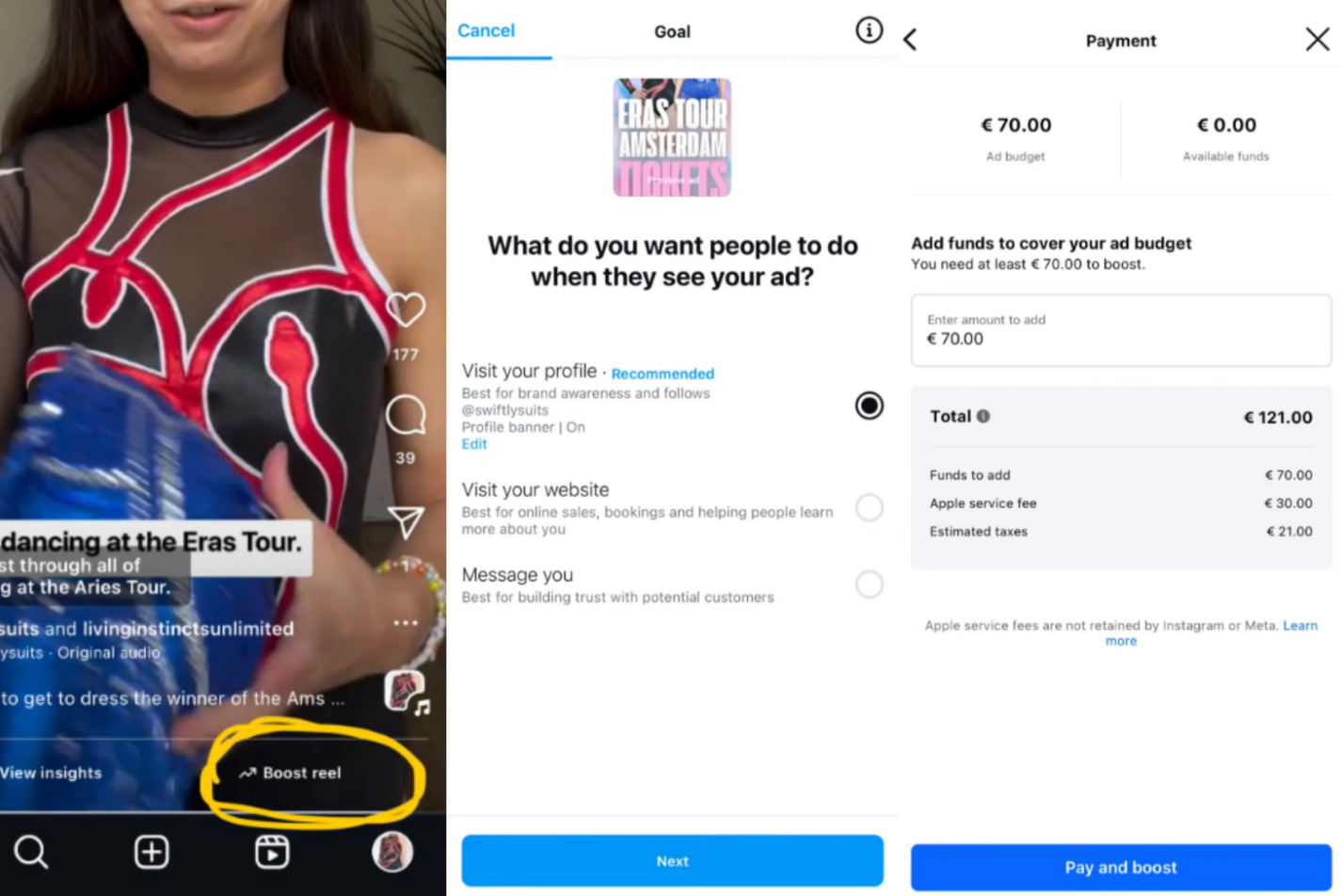 Showing how to do Instagram reel paid promotions with a built-in feature