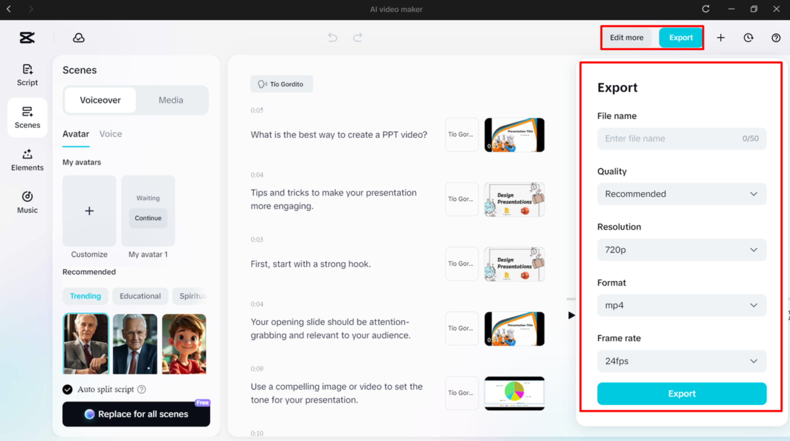 Herunterladen des letzten Videos von CapCut's AI Video Maker