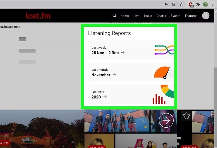 Pokazuje, jak sprawdzić czas słuchania Spotify za pomocą Last.FM