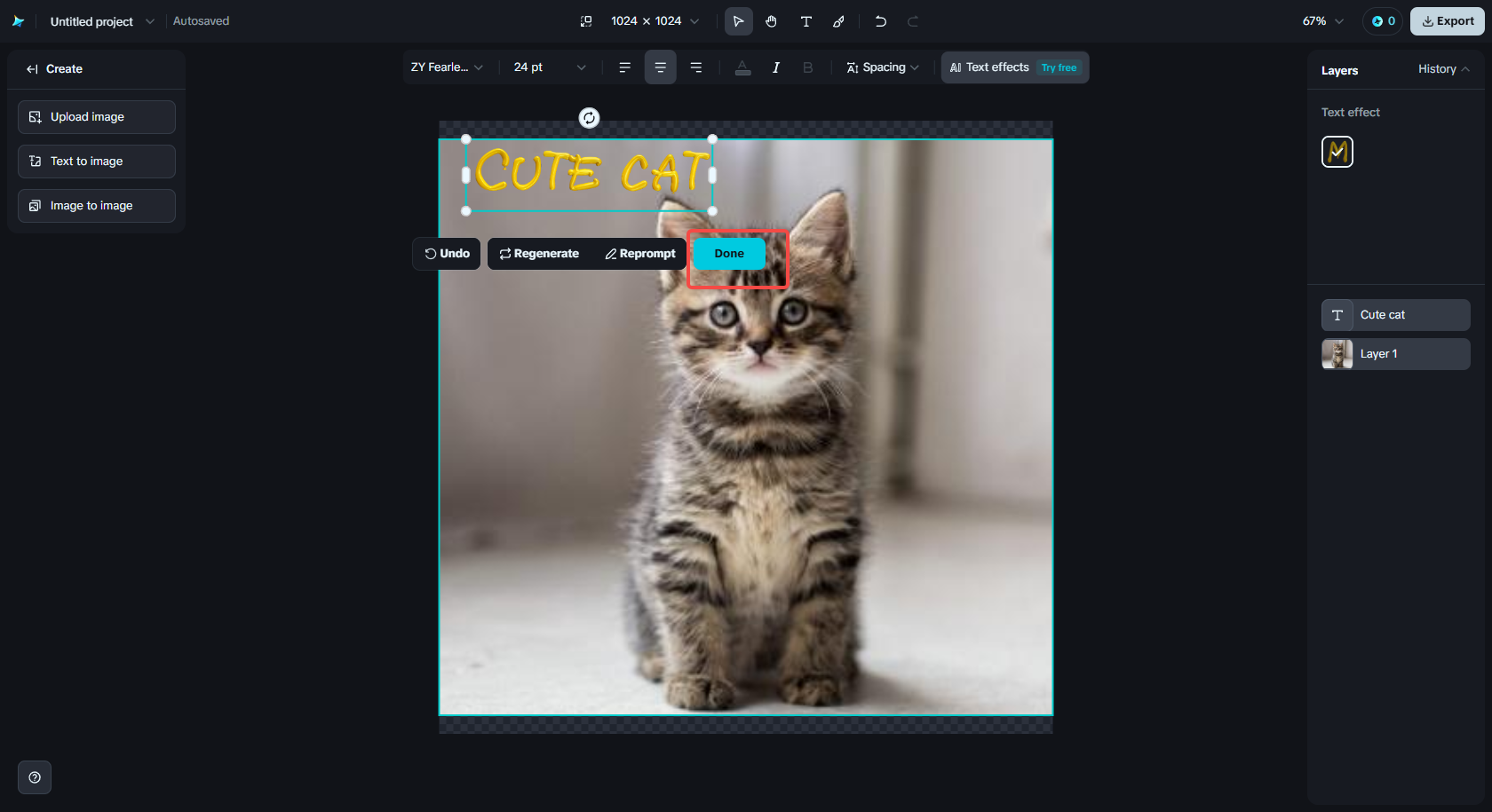 テキスト付きの画像をダウンロードする