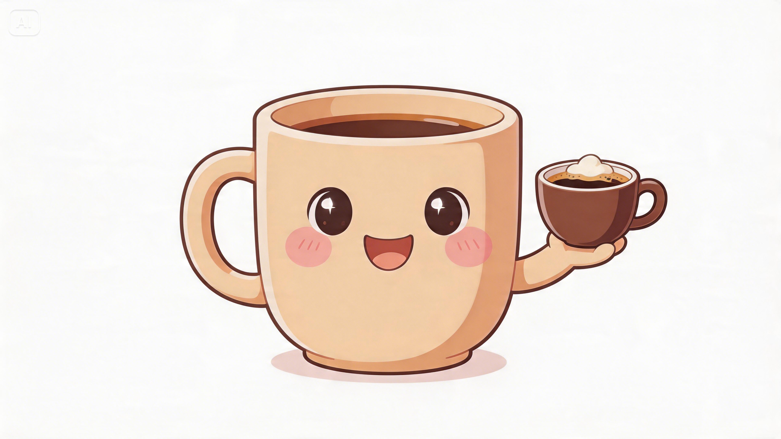 Prompt for a cute coffee bar mascot logo