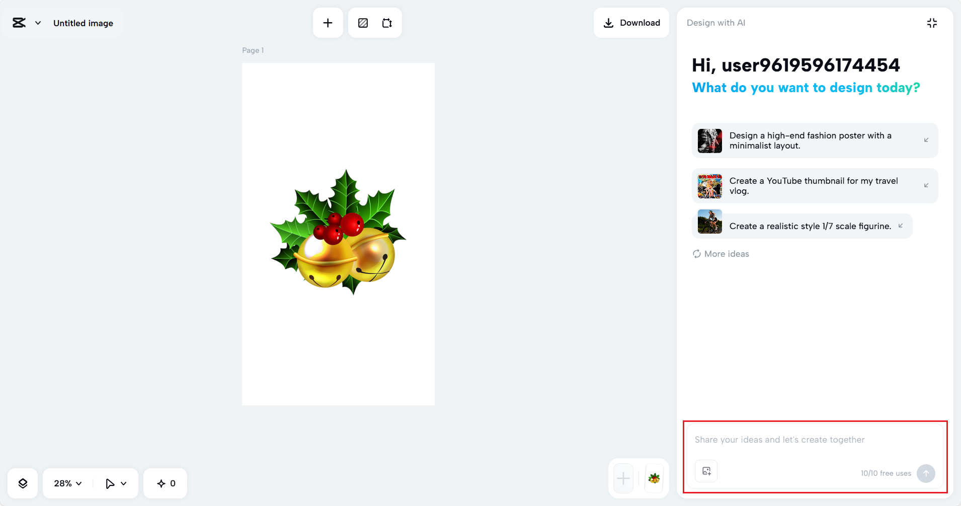 Refine or edit with prompts
