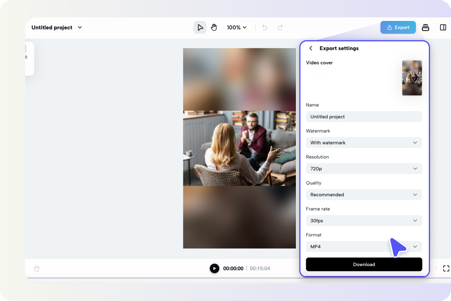 Edit, export & publish your movie