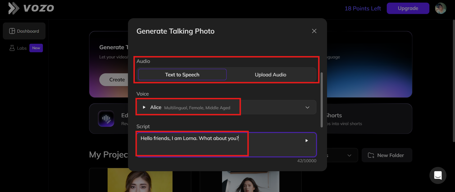 Enter the text script