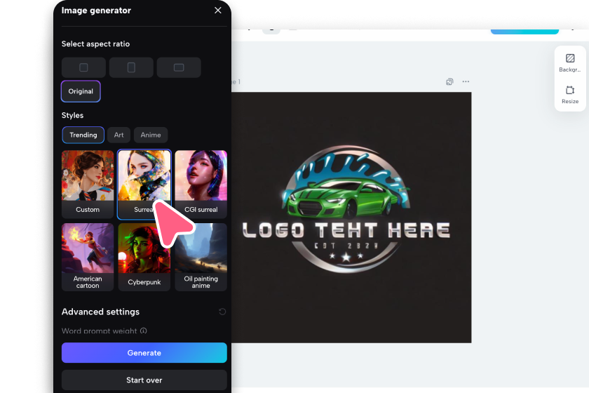 Personalizza il tuo logo automobilistico